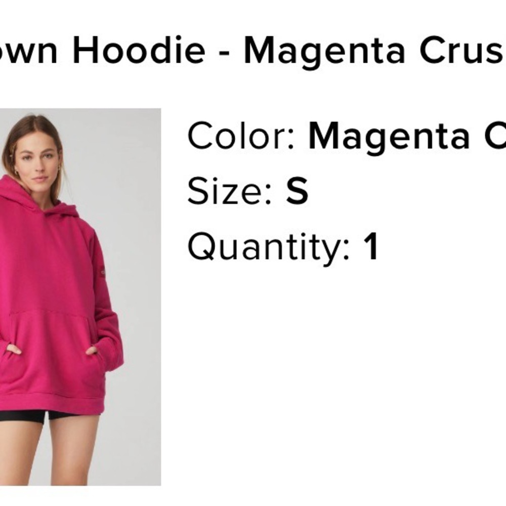 ALO Yoga Magenta Crush Hoodie - Picture 5 of 5